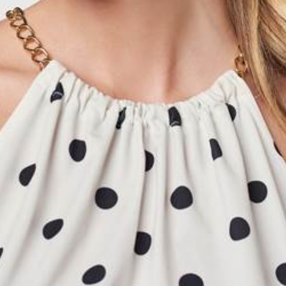 Black and white Polka Dot with Chain Detail Top size M Brand New - Picture 5 of 6